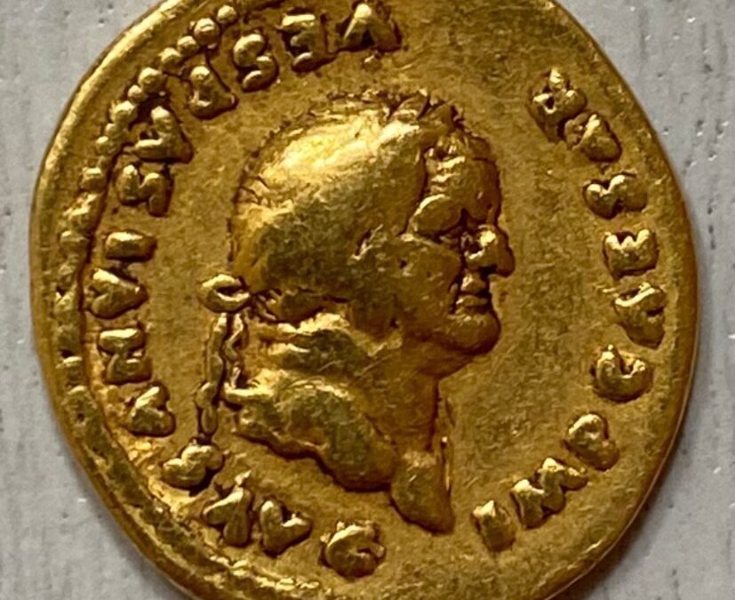 Goldmünze Aureus Kaiser Vespasian (69 - 79 n. Chr.)