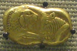 Urvater aller Münzen: Lydische Goldmünze des Krösus, etwa 550 v. Chr., British Museum, London (Foto: BabelStone) veröffentlicht unter CC0